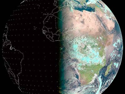 · Imagen: La Tierre durante el equinoccio de 2014. Tomado de European Organisation for the Exploitation of Meteorological Satellites (https://www.eumetsat.int/)