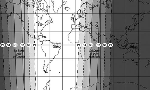 Condiciones y visibilidad del eclipse. Adaptadas de: http://www.armada.mde.es/roa/03-efemerides/03-eclipse-de-sol-y-luna/20150928.pdf