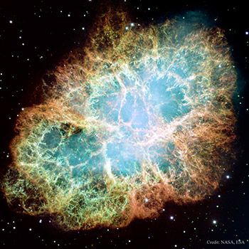 M1: The Crab Nebula obtenida por el Hubble. Crédito: NASA, ESA, J. Hester, A. Loll (ASU) 