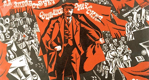 Cartel celebrando la Revolución Rusa de 1917; tomado de https://mundo.sputniknews.com/rusia/201707031070451302-rusia-radicalismo-historia-golpe/
