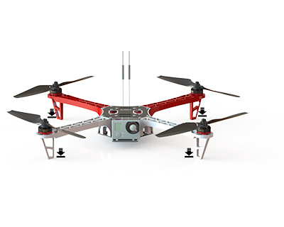 Los cuadricópteros (formados por cuatro rotores) representan una clase particular de drones