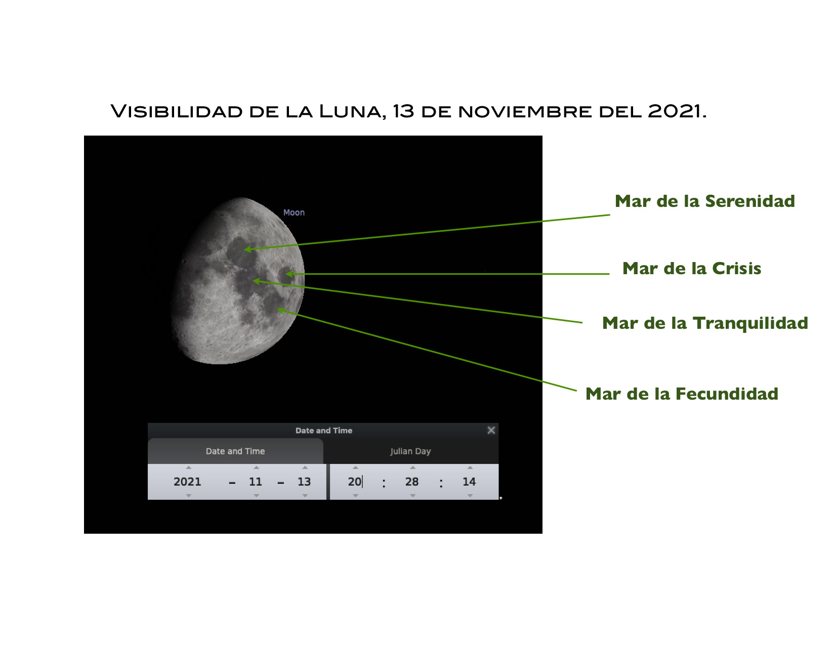 · El aspecto que tendrá la Luna, el 13 de noviembre.