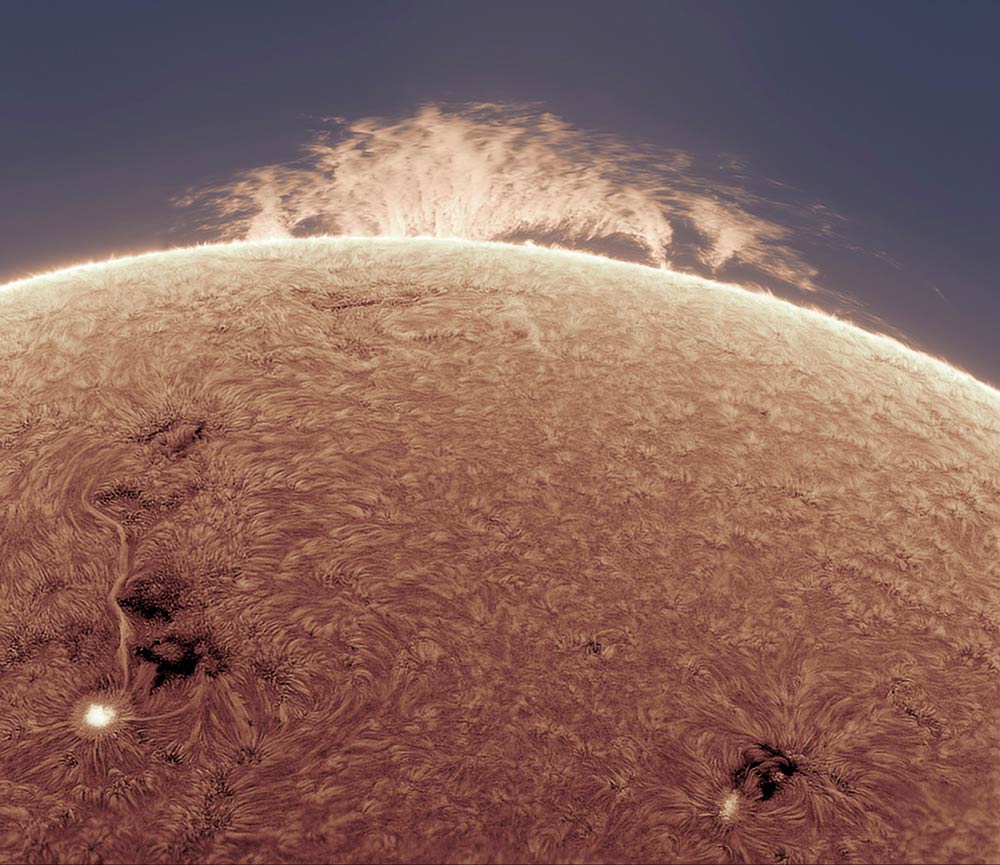 Una protuberancia del Sol. Crédito: Alan Friedman (https://apod.nasa.gov/apod/ap150919.html)